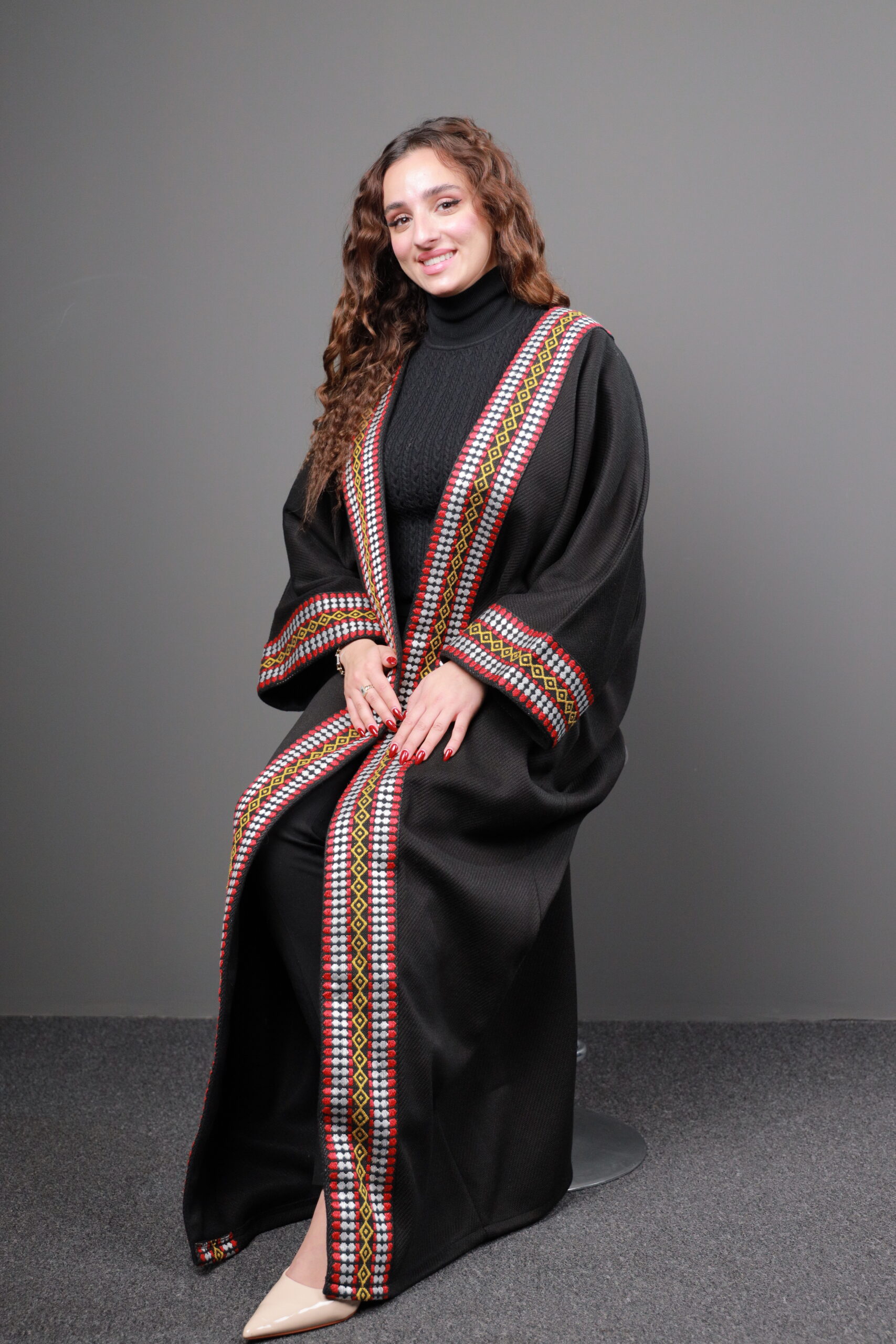 Embroidered Black Bisht - Image 3