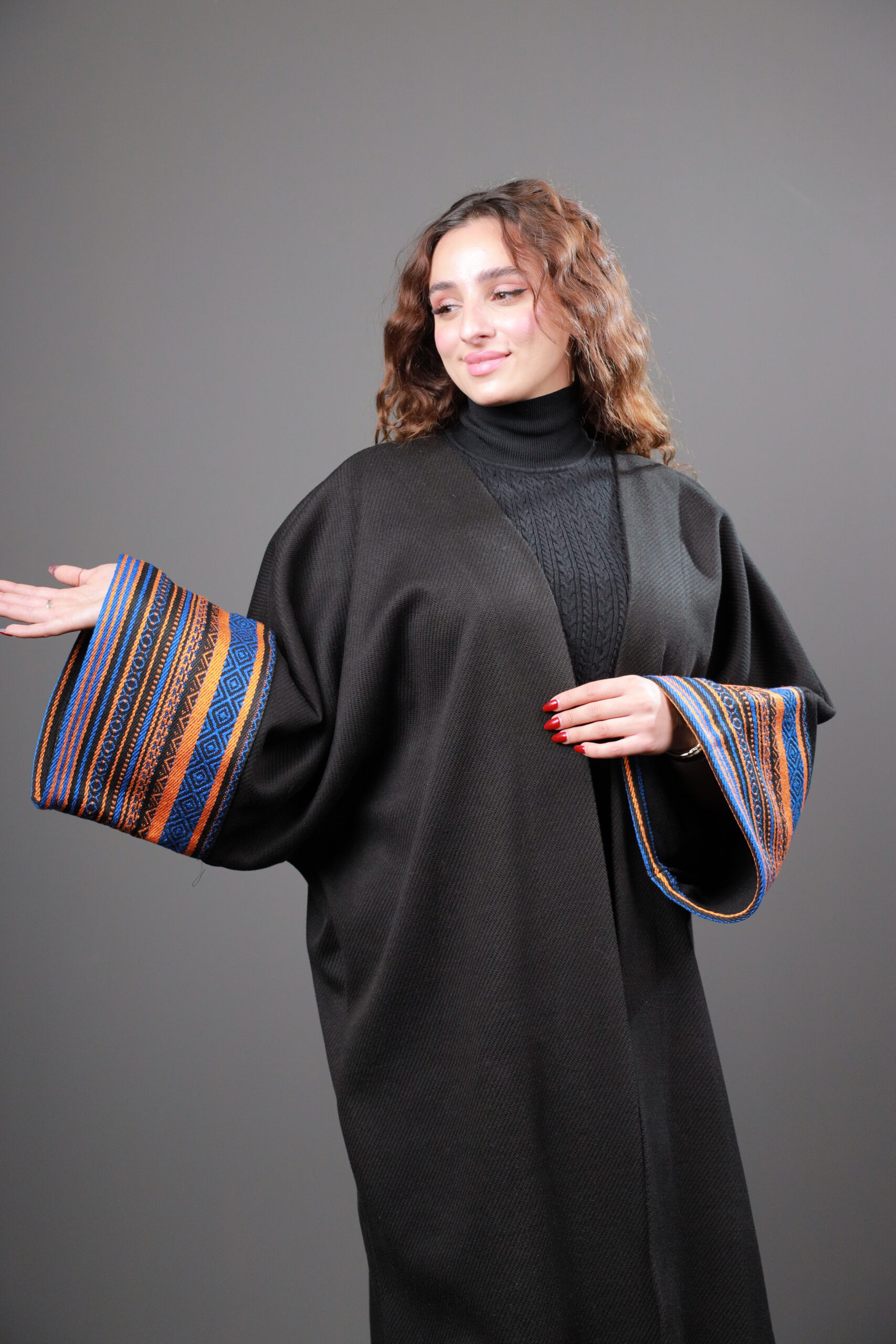 Embroidered Black Bisht - Image 4