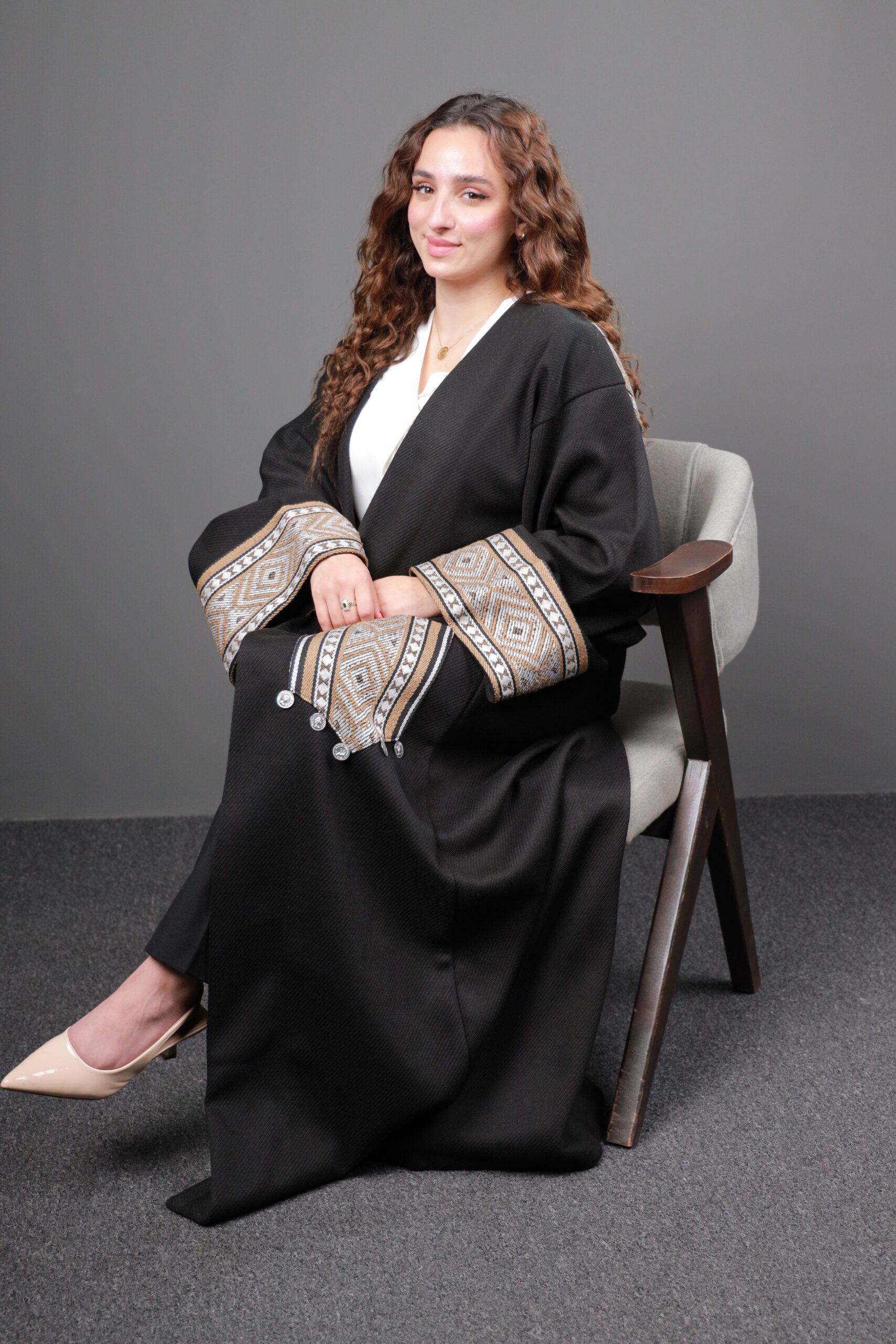 Embroidered Black Bisht - Image 2