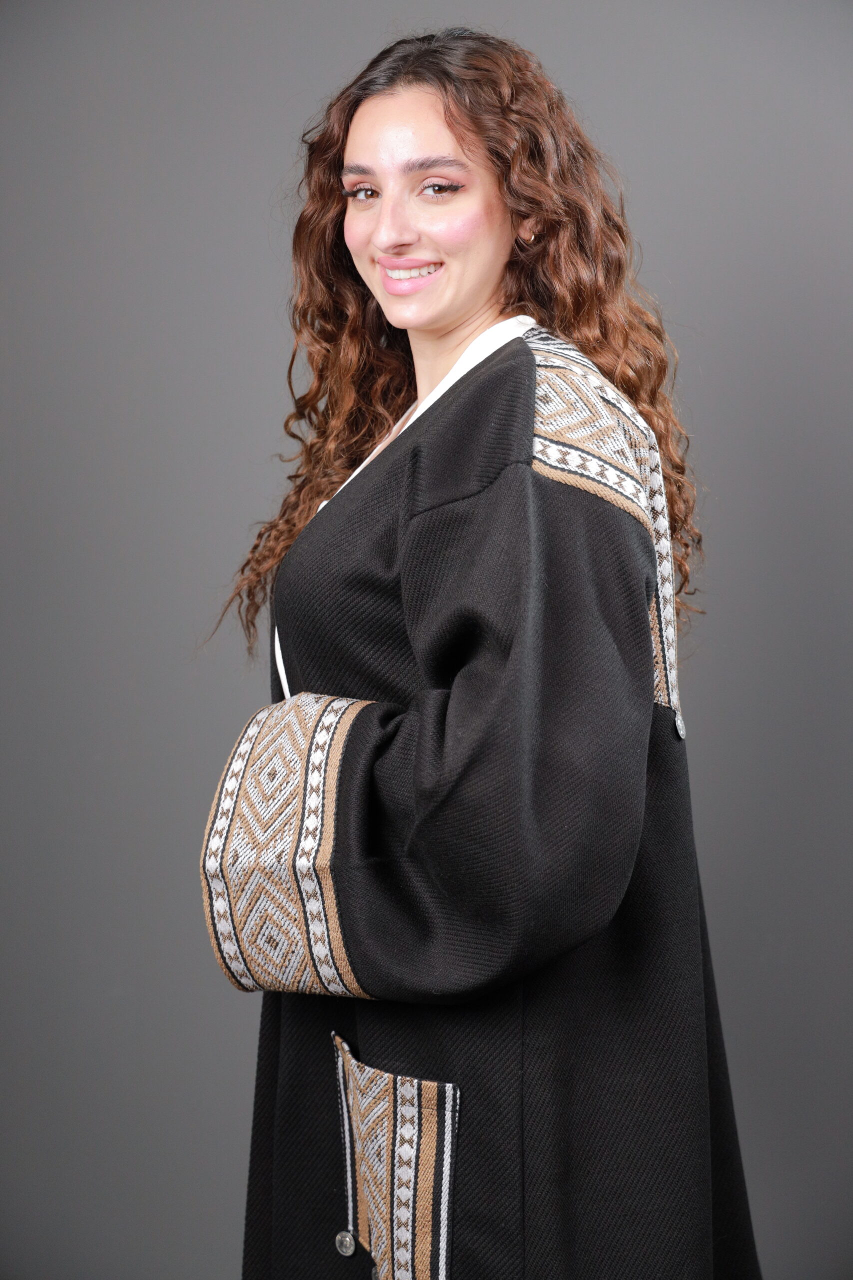 Embroidered Black Bisht - Image 4