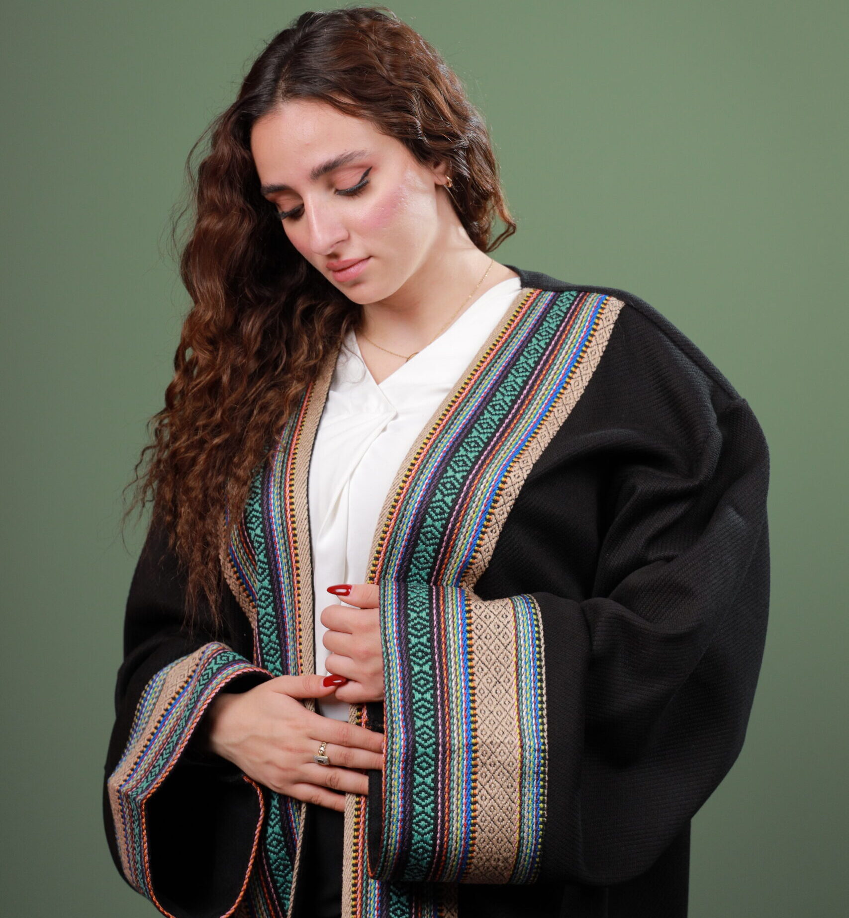 Embroidered Black Bisht