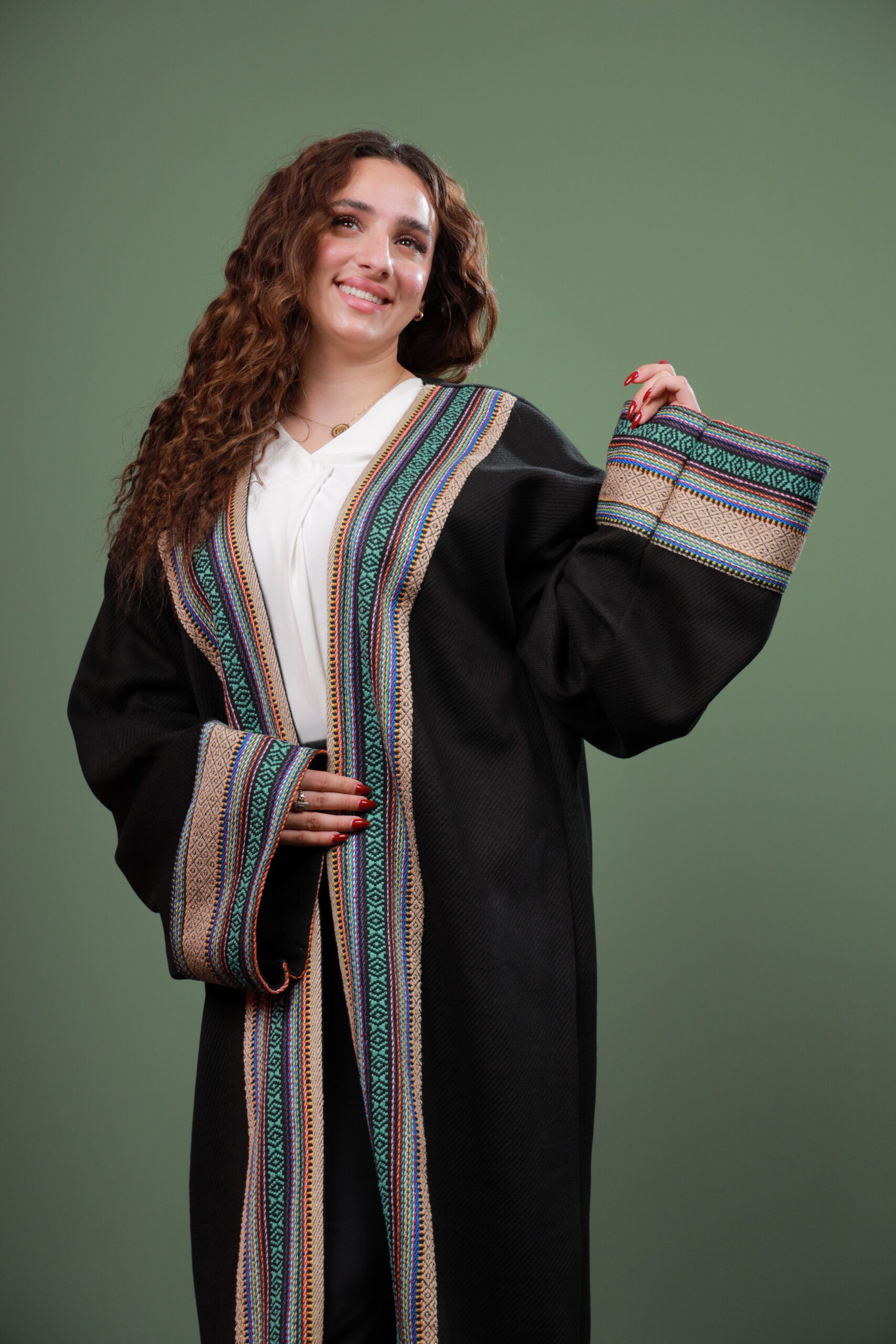 Embroidered Black Bisht - Image 3