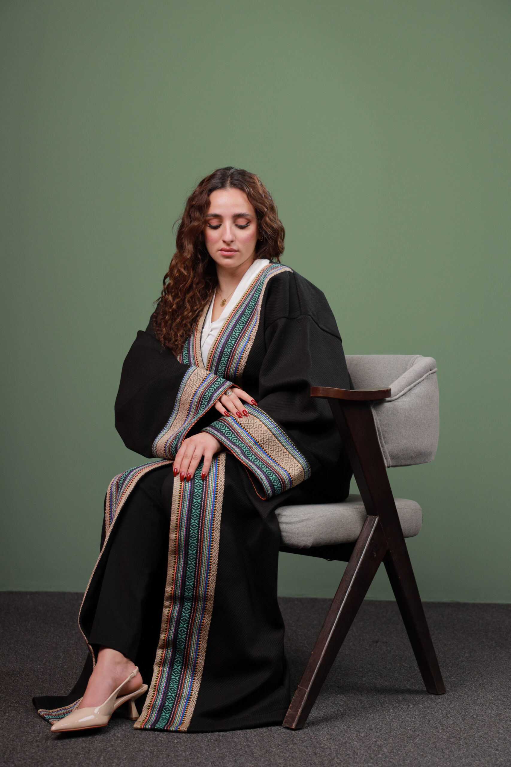 Embroidered Black Bisht - Image 4