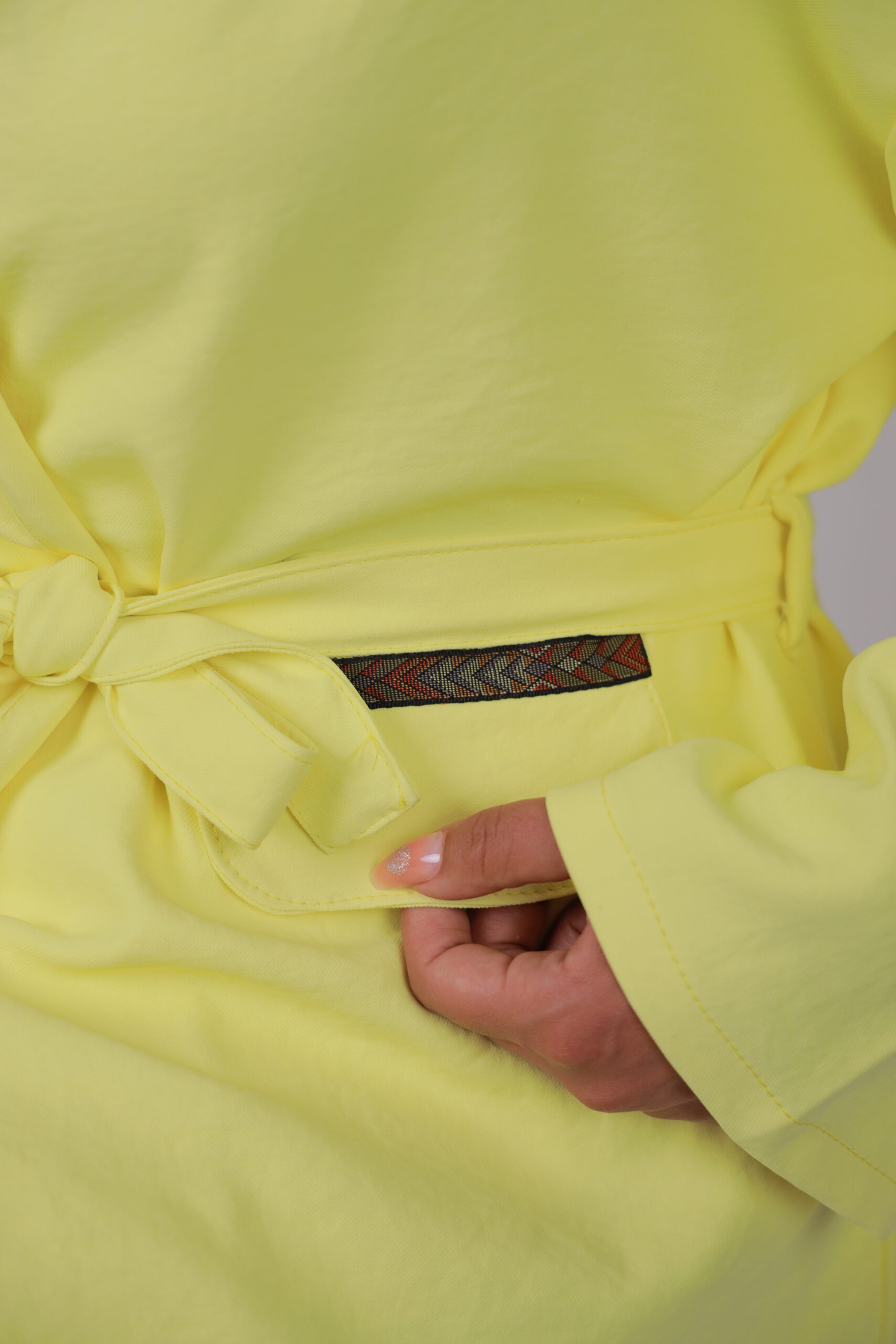 Two-Piece Yellow Belted Pantsuit - Image 3