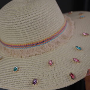 Gem Embellished Beach Hat