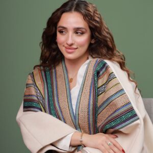 Embroidered Beige Bisht