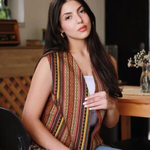 Brown Vest With Yellow Sadu