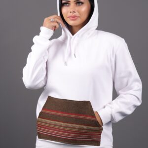 White With Brown Touch Hoodie