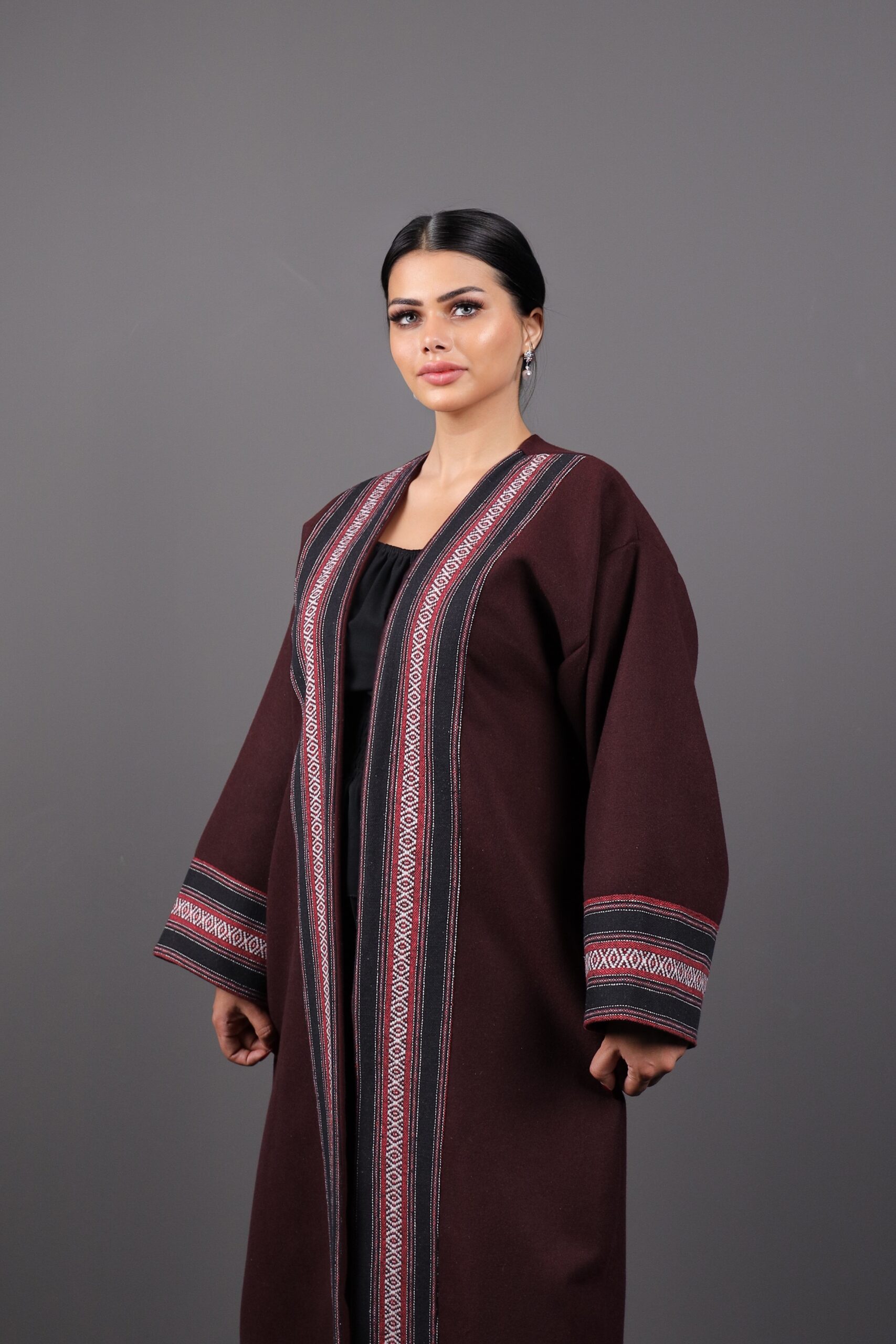 Red & Black Maroon - Bisht - Image 3
