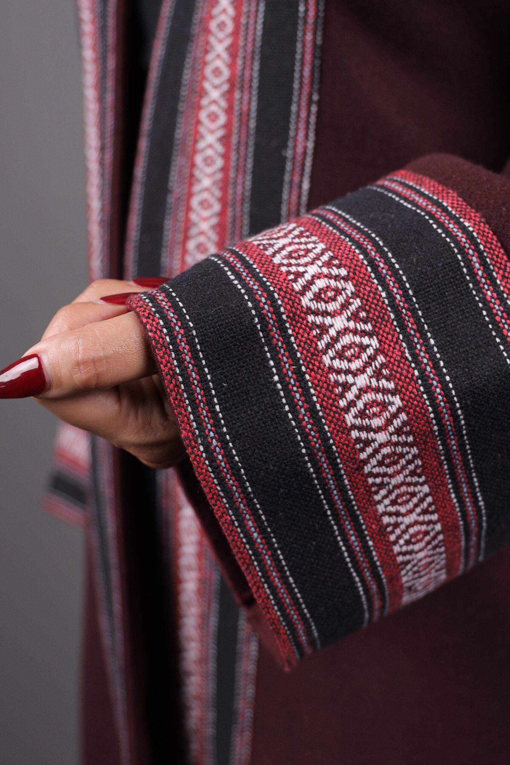 Red & Black Maroon - Bisht - Image 6