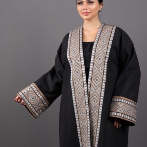Beige - Black Bisht