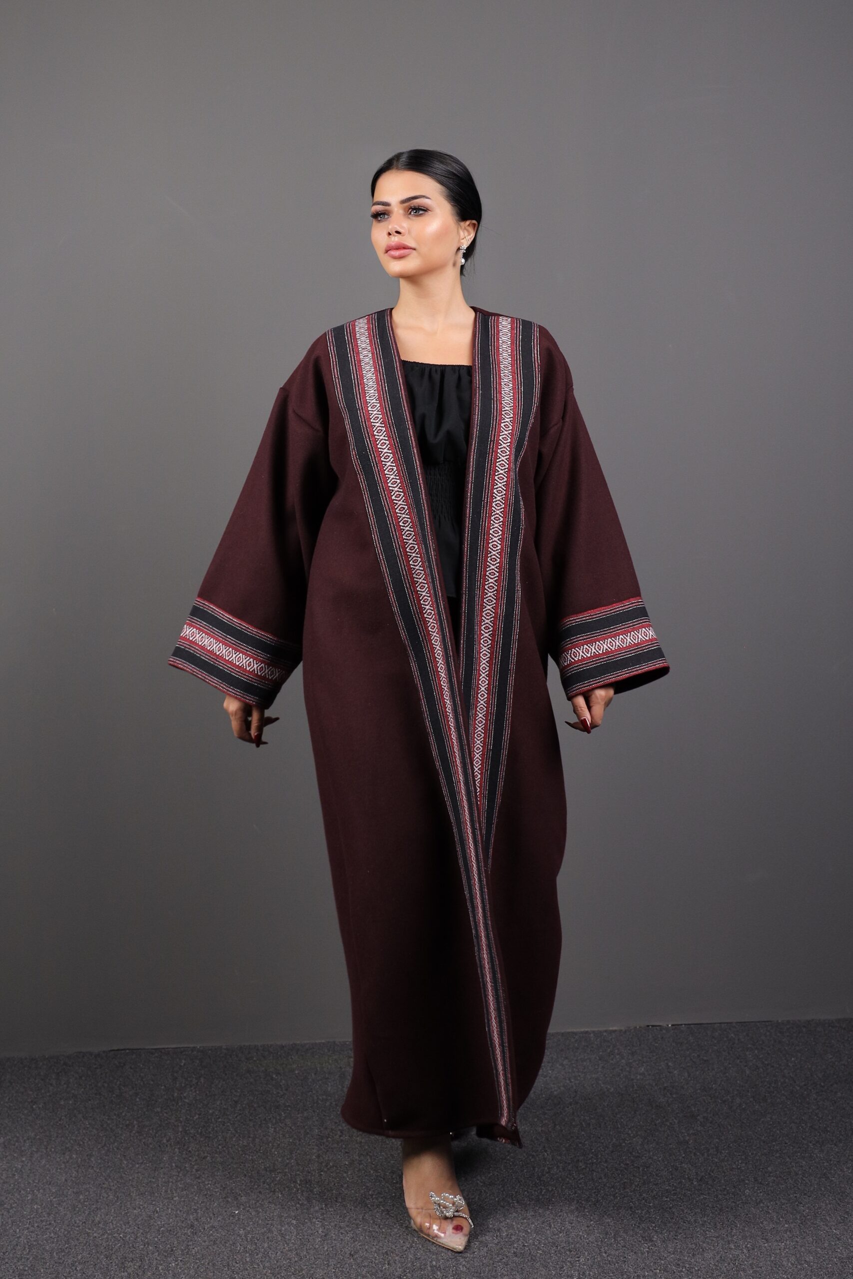 Red & Black Maroon - Bisht