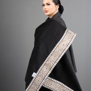 Black With Beige Touch Shawl