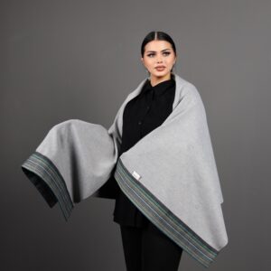 Gray With Turquoise Touch Shawl