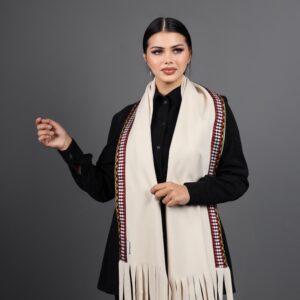 Beige With Red Touch Scarf